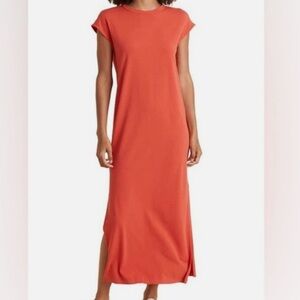 Marine Layer | red/orange maxi dress with side slit | size Small